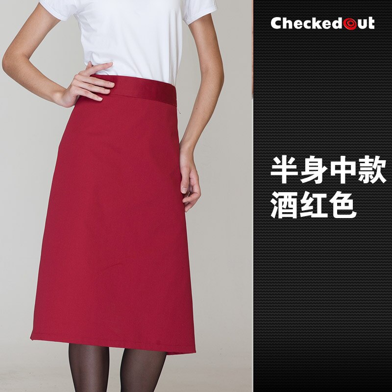 Restaurant chef schort diverse kleur koffie bar serveerster schort huishouden schort: burgundy