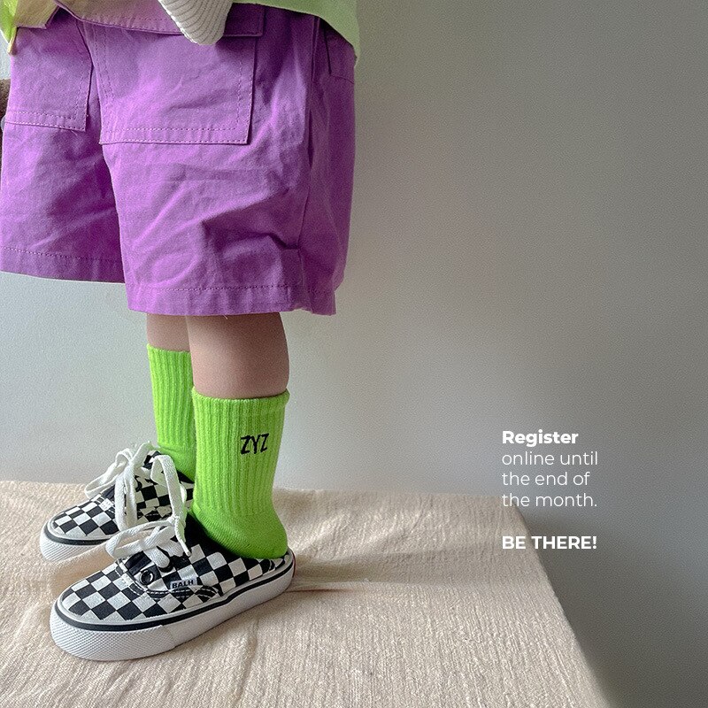 1-8Year 3 Pairs 2022 En Najaar Plaid Tube Sokken Katoen Schattige Meisjes Bloem Sokken