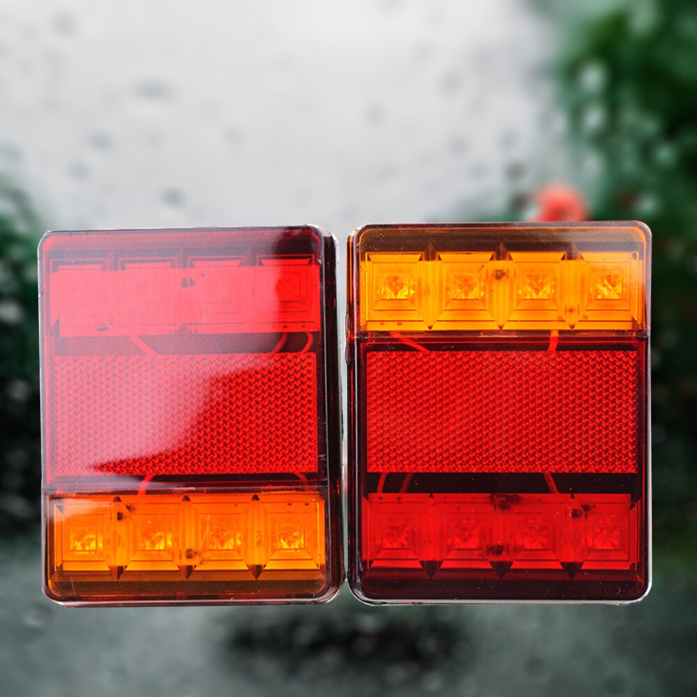 1 Pair Waterproof Truck Tail Lights Trailer Tail Lights Signal Rear DC12V Backup Lights for Heavy Truck Boat Trailer