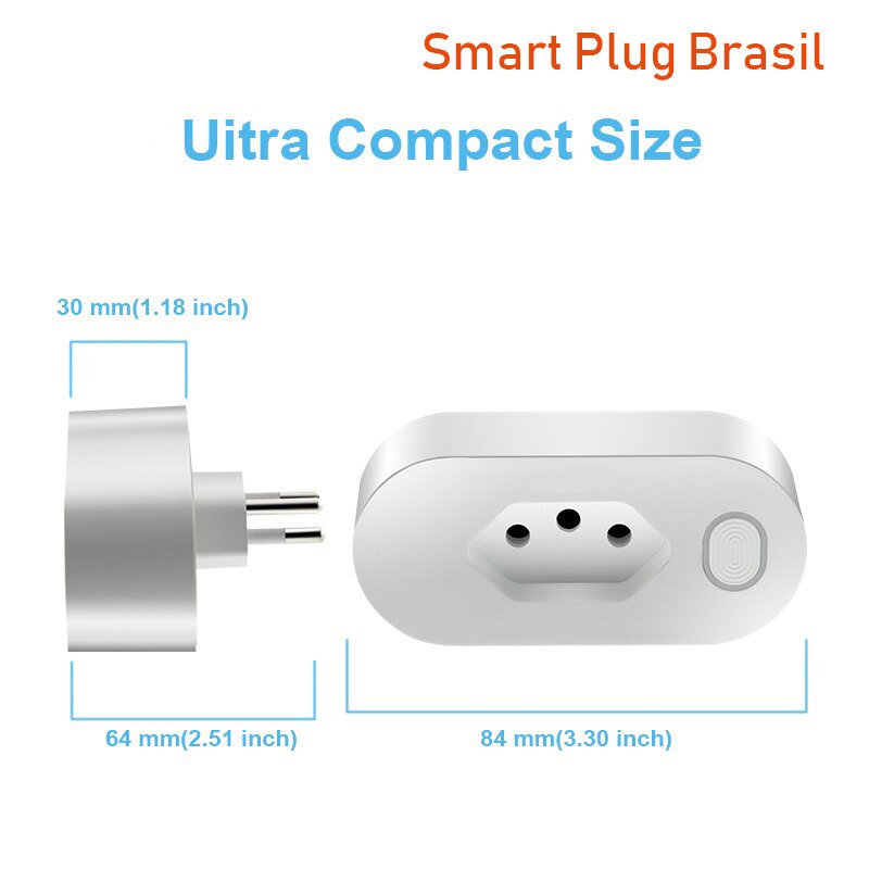 ALexa Compatible Smart Brazil Plug Tuya APP Wireless Control Timer Brazil Smart Outlet Alexa Voice Control BR Energy Monitor