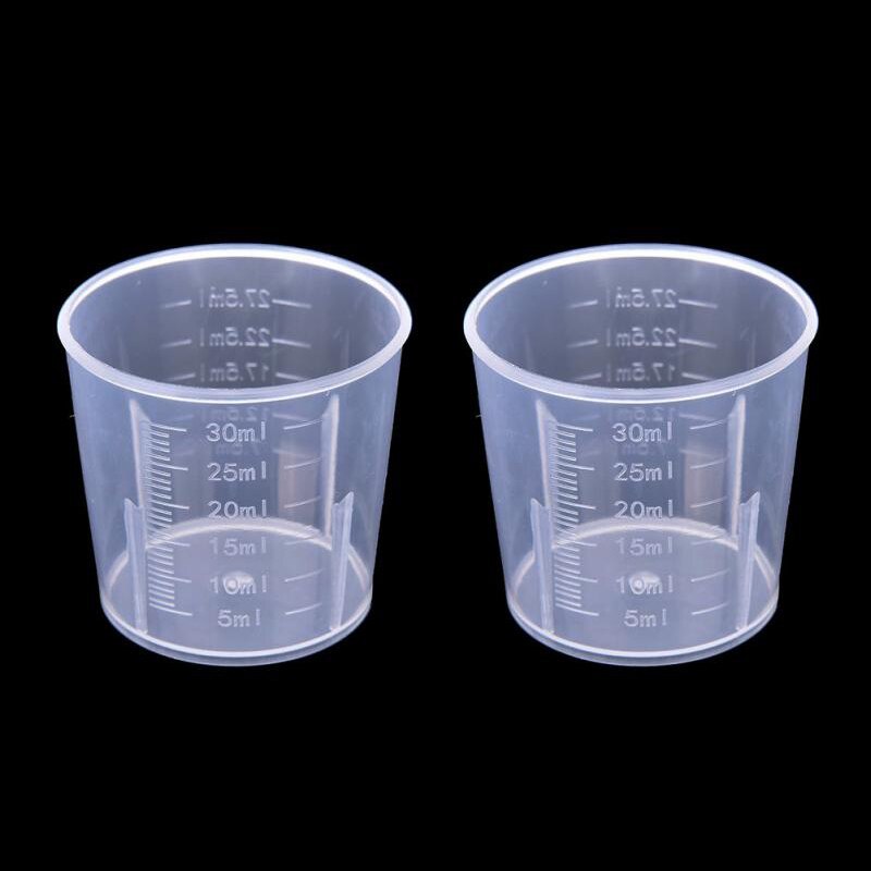 30/50/100/500ml Plastic Measuring Cup with Handle Grip and Spout with Ml Transparent Measuring Handle Cups BPA Free Liquid: 30ml