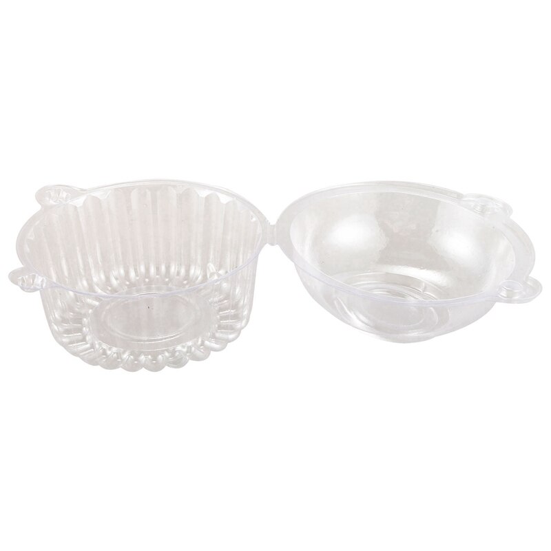 50 X Enkele Plastic Clear Cupcake Houder/Cake Container Dome Muffin Carrier