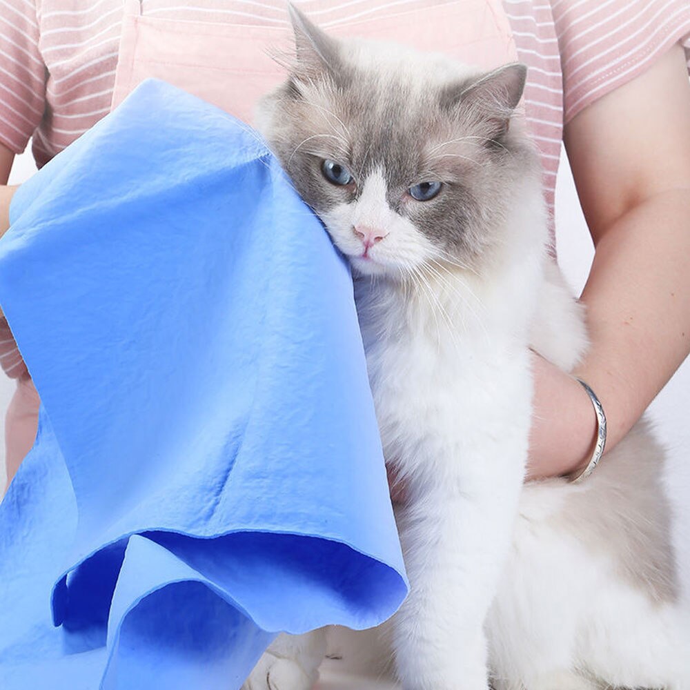 Toalla de baño para mascotas, absorbente, suave, para perros y gatos, PVA, de secado rápido