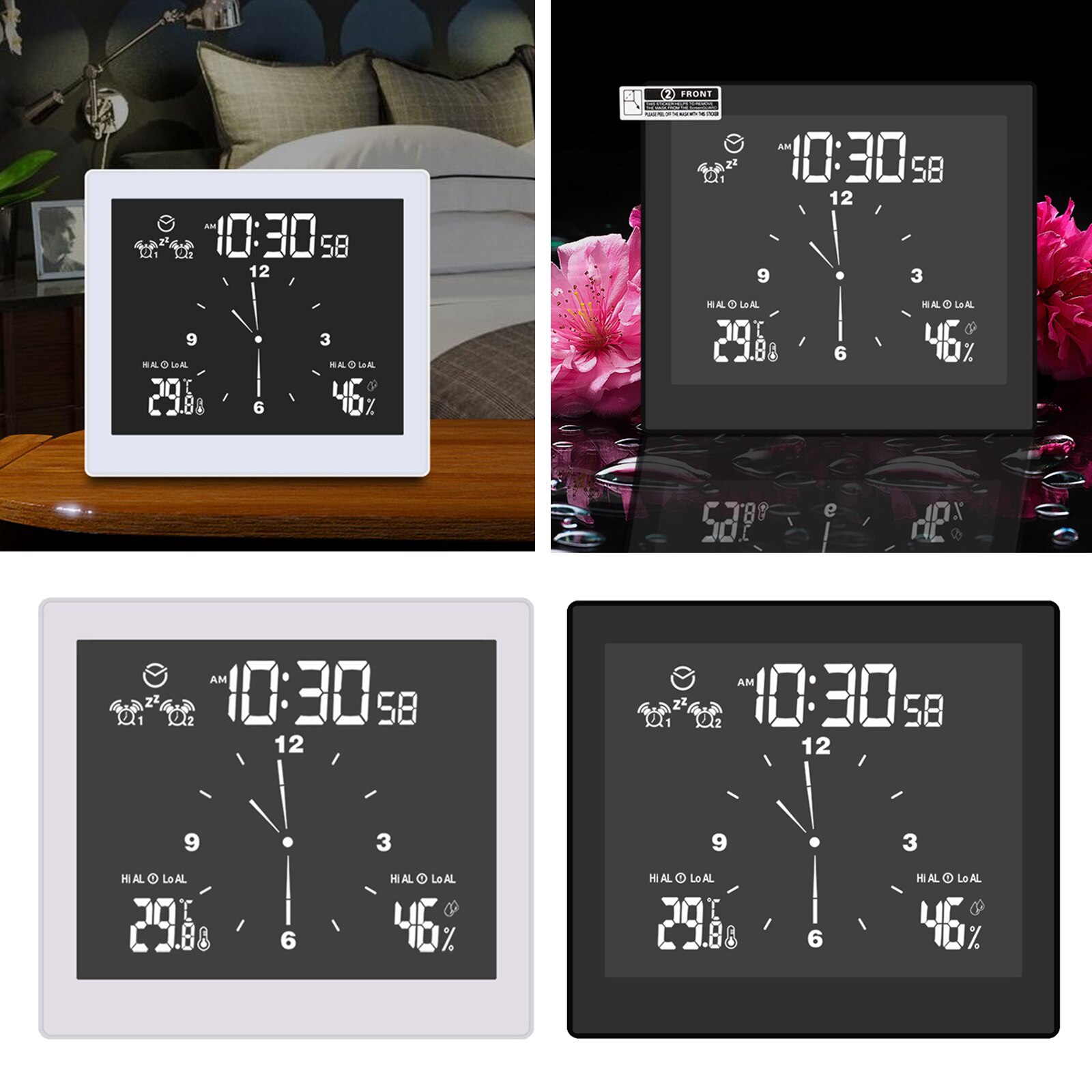 Waterproof Digital Shower Clock Humidity Temperature Bathroom Timer