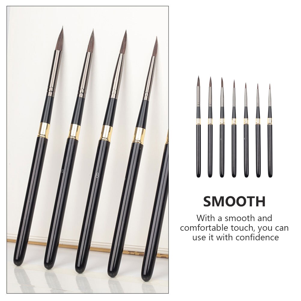 7pcs Metal Rod Paint Brushes Watercolor Painting Pens Oil Painting Brushes