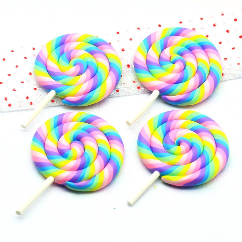 48mmX73mm Baked Polymer Clay Lollipop Miniatures|DIY Crafts embellishment materials|Clay Lollipop
