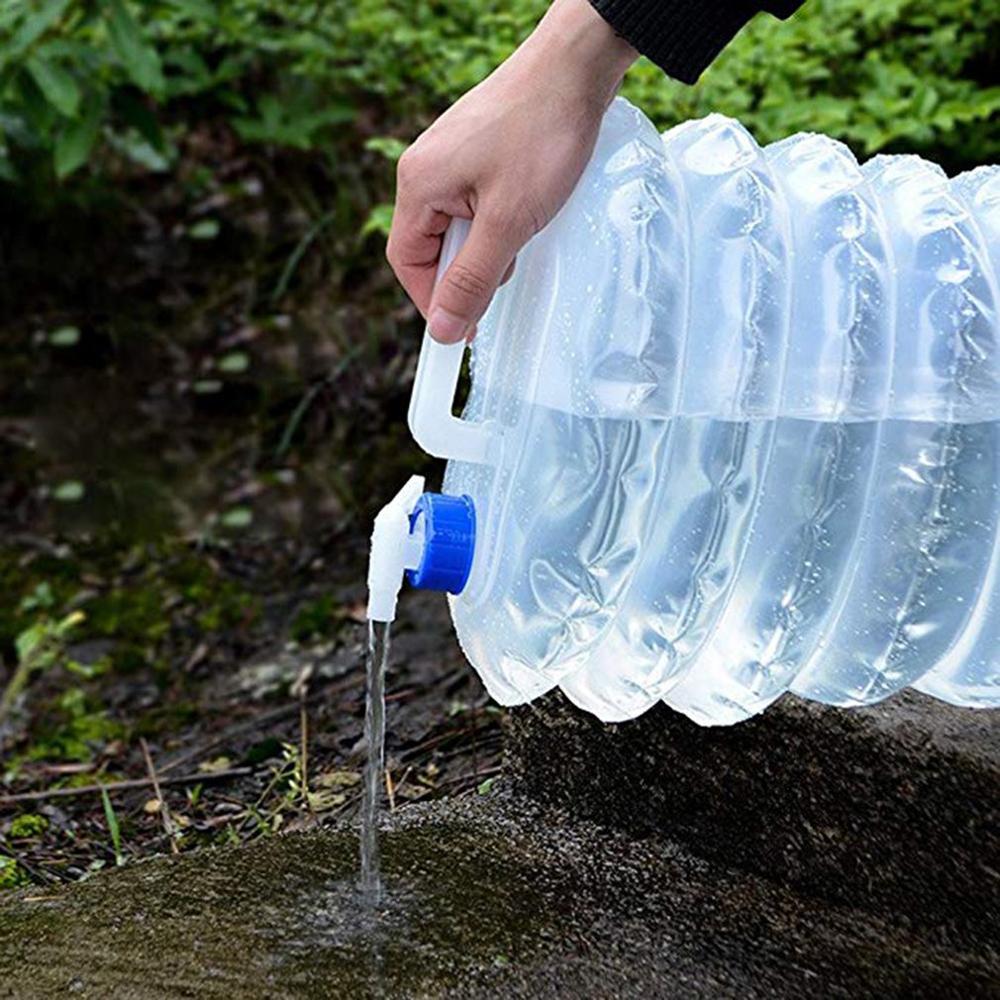 Bil hopfällbar hink bil genomskinlig vattenpåse utomhus dricksvattentank bil universal 3 l 5 l 8 l 10 l 15l