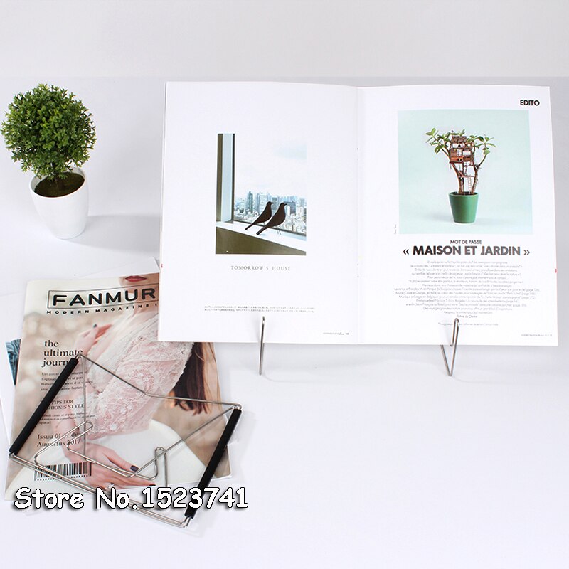 Steel Wire Portable Reading Frame Folding Bookend Music Stand reading Book Holder Stand