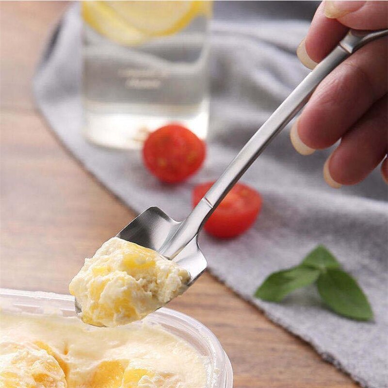 4PCS Coffee Spoon Ice Cream Scoop Stainless Steel Retro Iron Shovel Spoon Cutlery Set Spoon tea-spoon Tableware