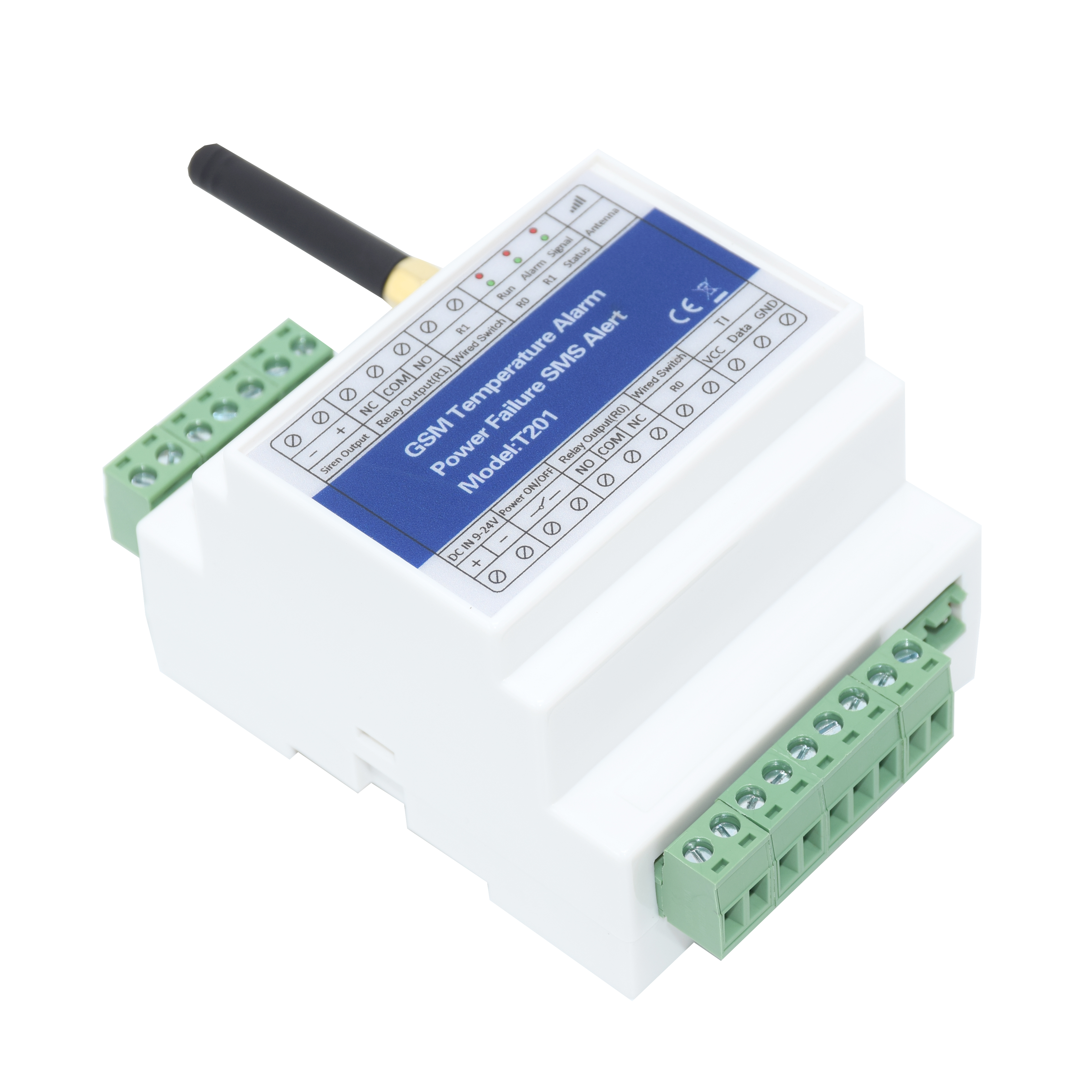 Din-Rail 4G Lte Gsm Sms Afstandsbediening Temperatuur Status Monitor Alarm Met 2 Relais Uitgang Stroomuitval herinneren