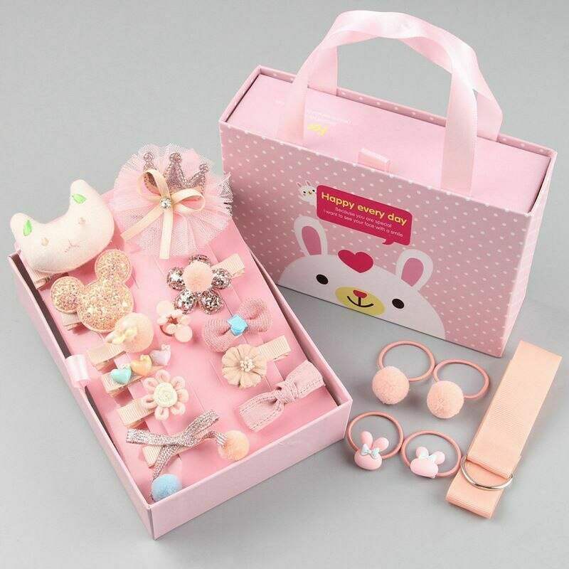 Baby Girls Princess Headdress Headband 18 Pieces Children Barrettes Set Baby Girl Accessories Little Girl Hair Accessories: Style 2