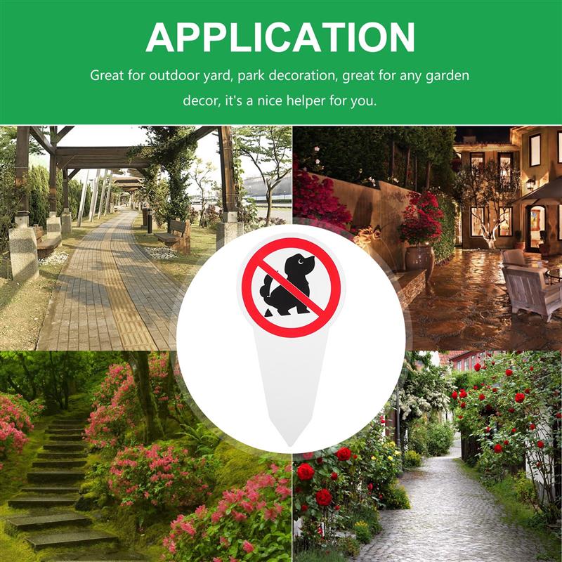Hundekot-Schilder, Hofpfahl, PVC, einfach zu installieren, Garten- und Rasendekoration, klare Nachricht, fördert sterben Sauberkeit, vielseitige Nutzung, Nr