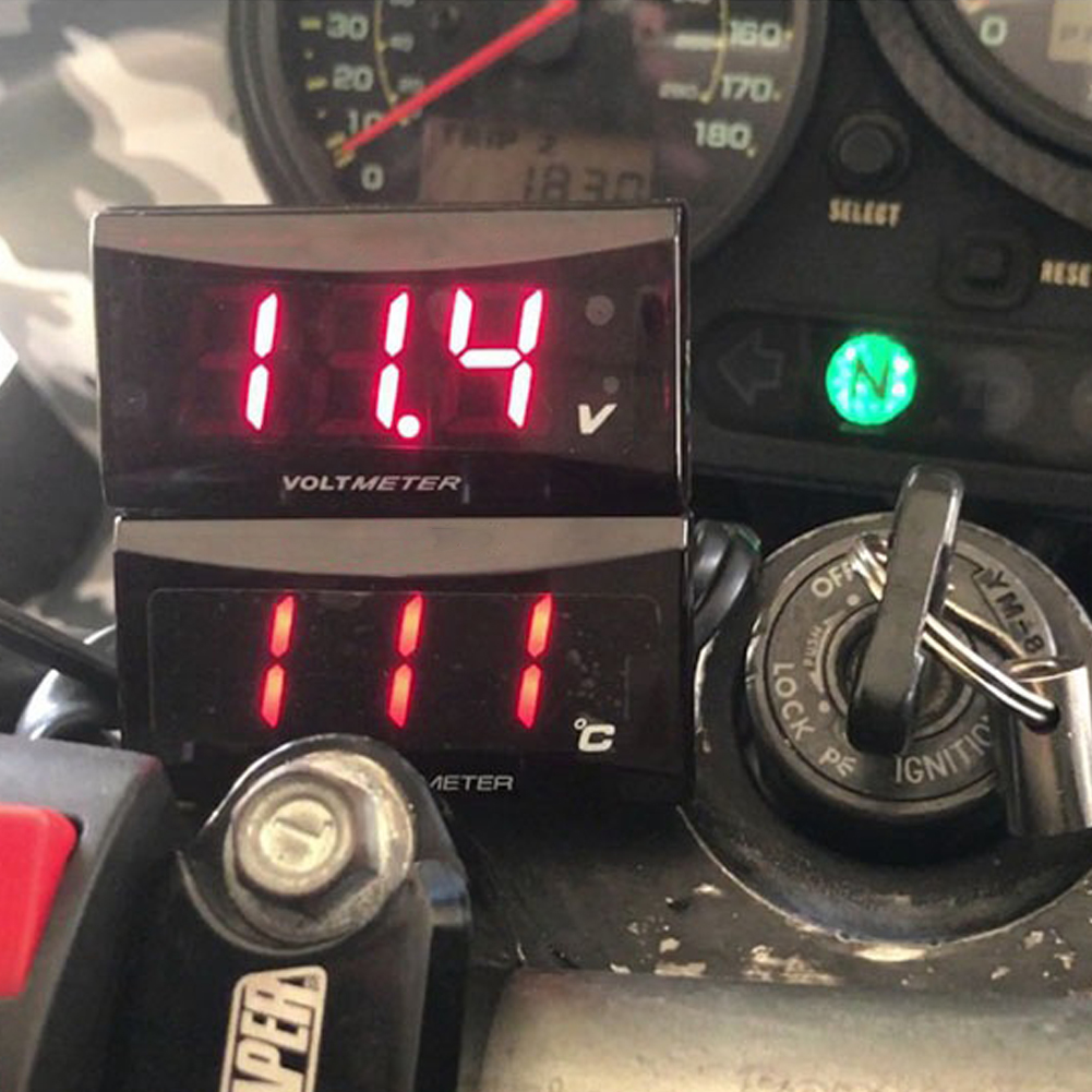 Universal Motorcycle Water Temperature Gauge Digital Water Temp Sensor Thermometer Hhydrometer Backlight for Motorbike Scooter