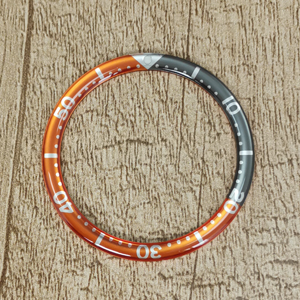 Bisel de reloj curvo de borde redondo de 39mm, anillo de aluminio a juego, accesorios de reloj modificados, insertos de relojes, piezas de reloj: Verde