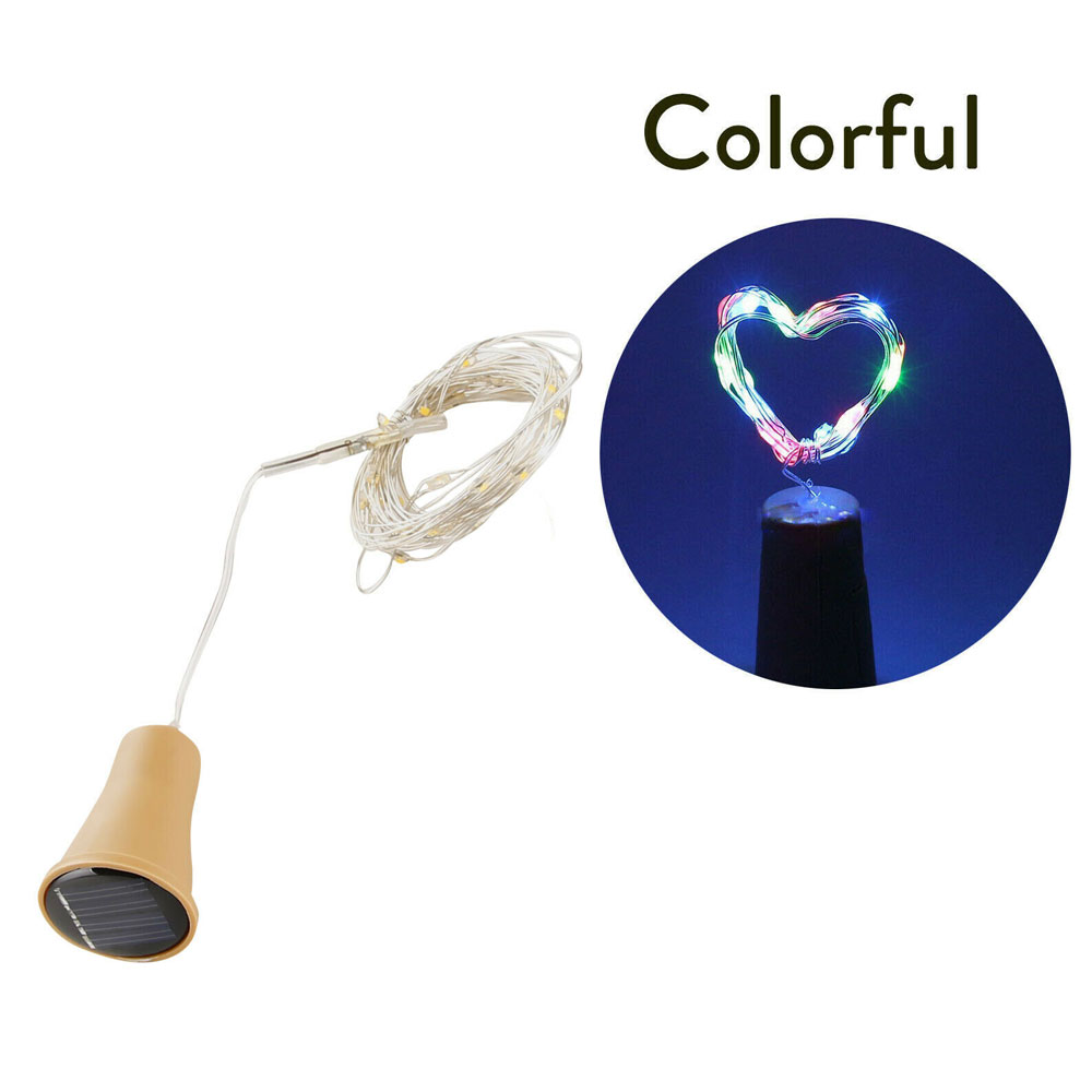 5pcs 2m 1m 10 20leds Weinflasche Lichterkette Solarenergie Kupferdraht Lichterketten Korkform Weihnachts lampe für Party dekor