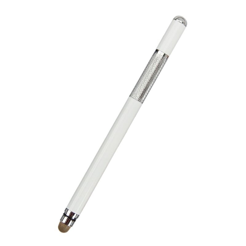 2 In 1 Multifunction Fine Point Touch Screen Metal Capacitive Stylus Pen For iPhone iPad Smart Phone CellPhone Tablet PC: White