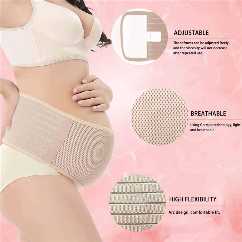 Belly Band Voor Zwangere Vrouwen, kaki Effen Kleur Ademend Mesh Doek Buikriem Voor Ondersteuning