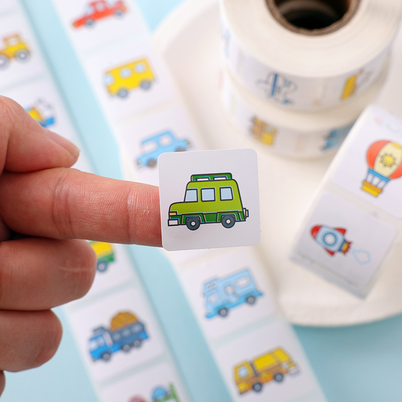 500 Stuks Cartoon Transport Auto Labels Stickers Kinderen Beloning Puzzel Stickers Verjaardagsfeestje Cadeau Decoratief Label Scrapbooking