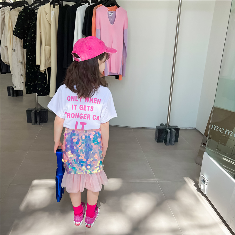 VFOCHI 2022 dziewczyna spódnica wiosna lato cekiny dziewczyny spódnice syreny nastolatek dziewczyna ubrania moda dzieci spódnica niejednolita całość dziewczyny spódnica