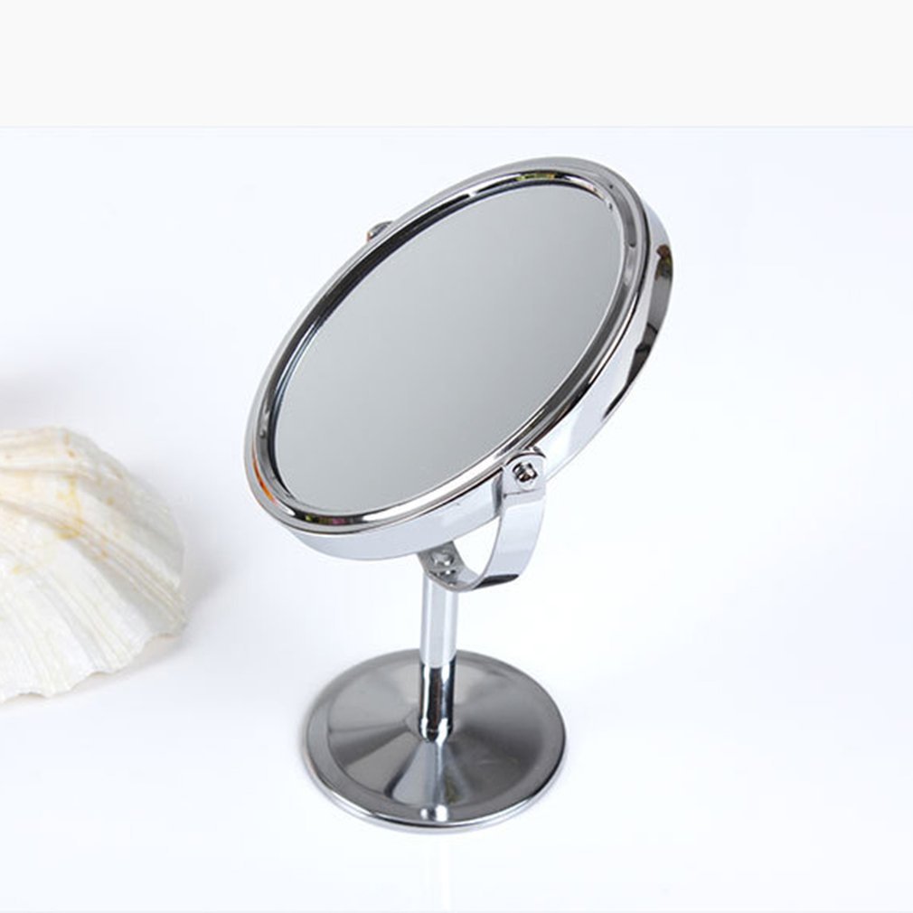 Korean Metal Mirror Makeup Mirror Dressing Mirror Desktop Rotating Mirror 1:2 Magnification Function Makeup Mirror