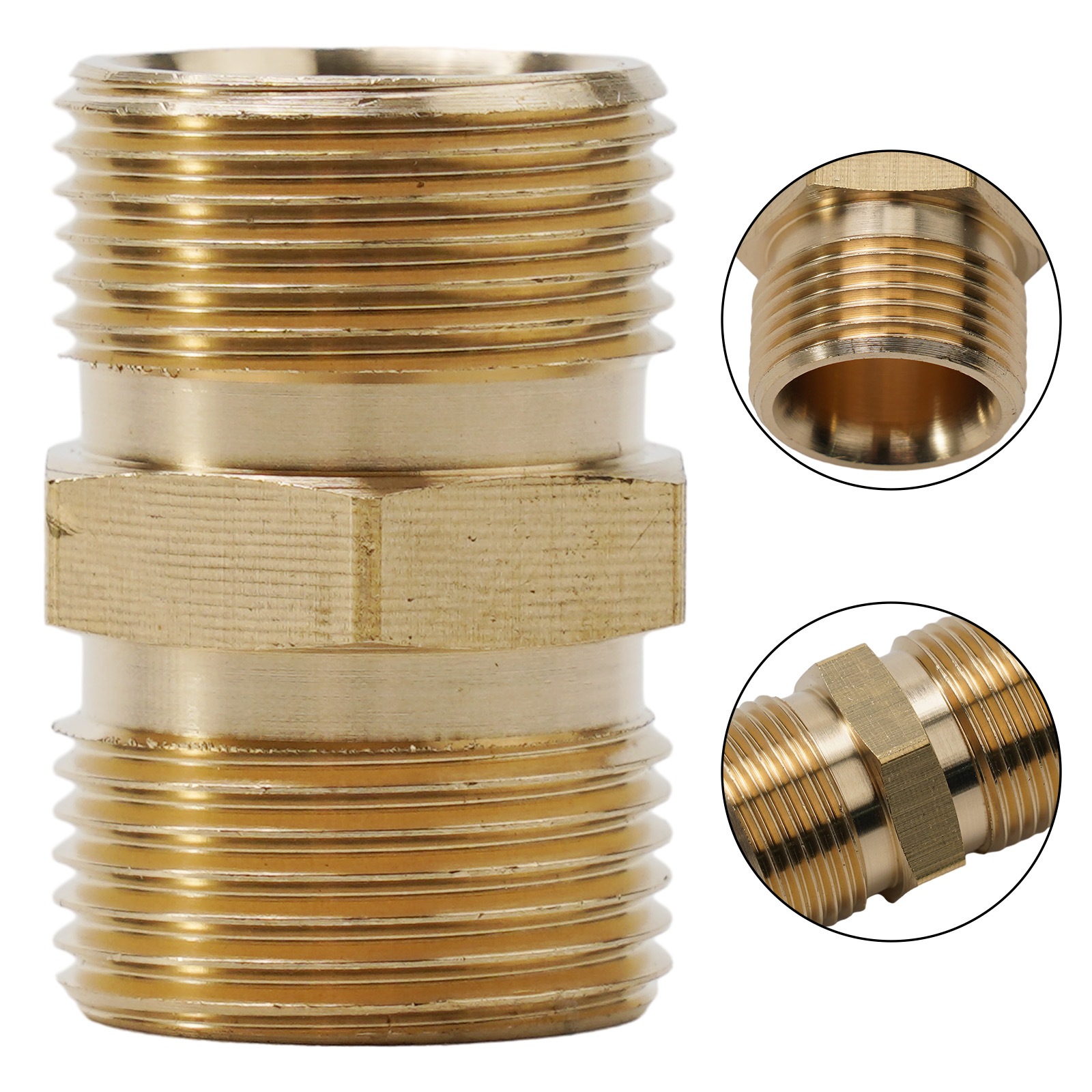 M22/15mm Of M22/14mm Naar Mannelijke Adapter Connector Messing Goud Power Hogedrukreiniger slang Outlet 1.5mm Pitch Quick Fitting