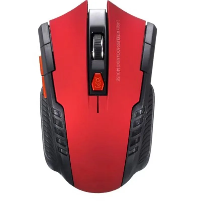 2,4 GHz draadloze optische gamemuis voor pc-laptopcomputer USB-ontvanger Mini draagbare muismuizen: Rood
