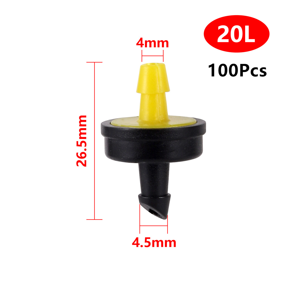 Portata 10/20/30L/H gocciolatore di compensazione della pressione 4/7mm tubo di pulizia automatica regolatore dell'acqua irrigazione del giardino raccordo a goccia: Grigio chiaro