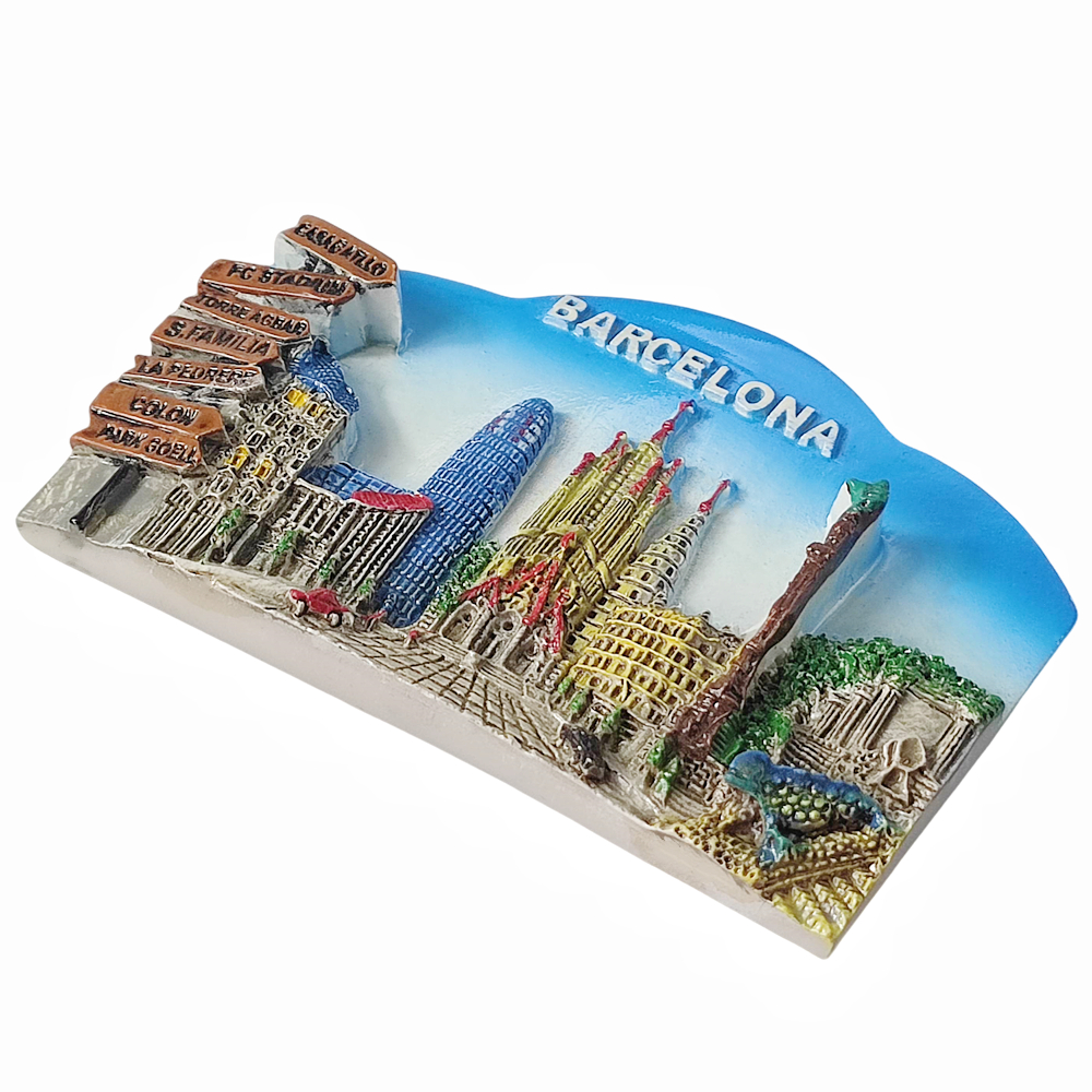 Aimant de réfrigérateur 3D Barcelone espagne, Souvenir en résine, Collection d'autocollants magnétiques pour réfrigérateur, décoration de la maison