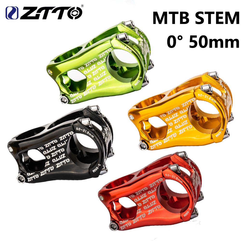 ZTTO MTB Bike Stem 50mm 31.8mm High-Strength CNC 0 Degree Rise Stems Ultralight Stem for XC AM FR Enduro Mountain Bike Bicycle