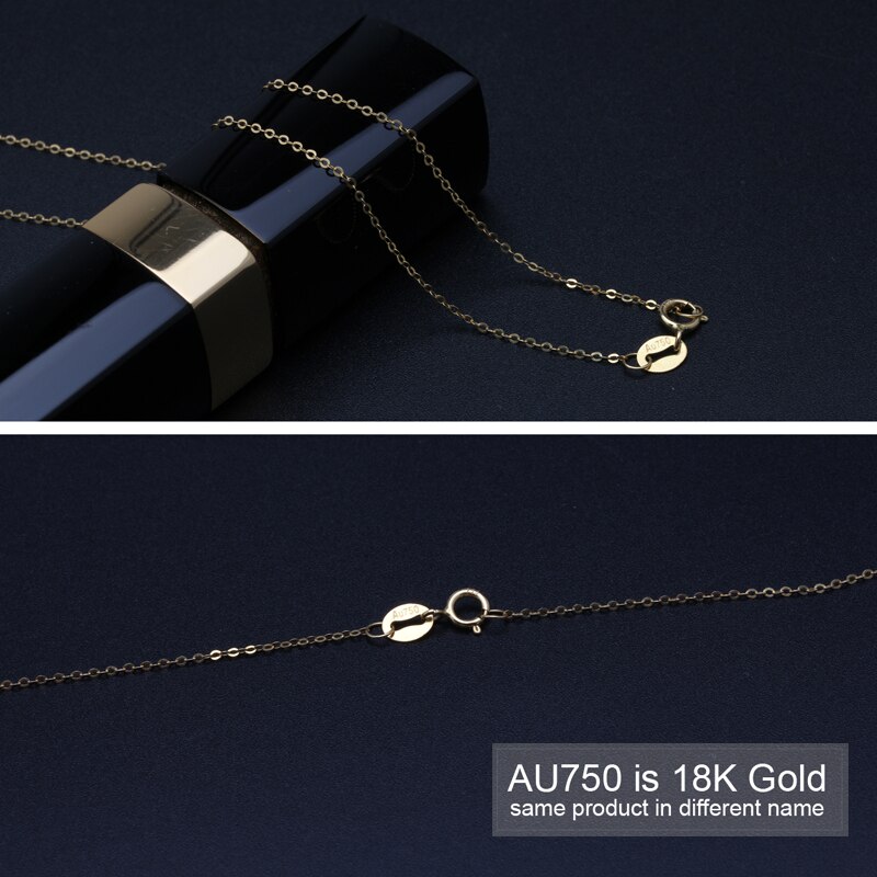 Genuine 18K White Yellow Gold Chain 18 Inches Au750 Rose Gold Necklace Pendant Wendding Party For Women