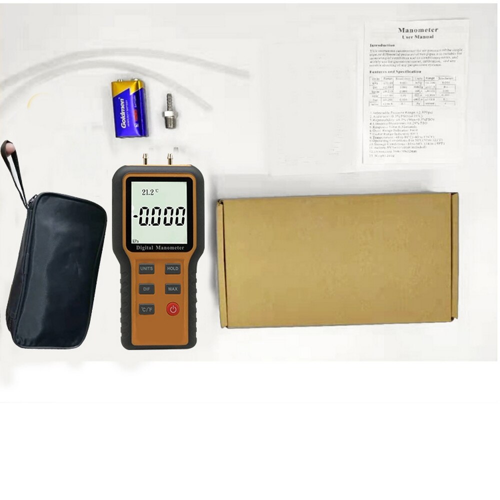 Digital Manometer Luft Manometer Handheld Digital Differential Natürliche Gas Druck Meter HVAC Gas Druck Tester