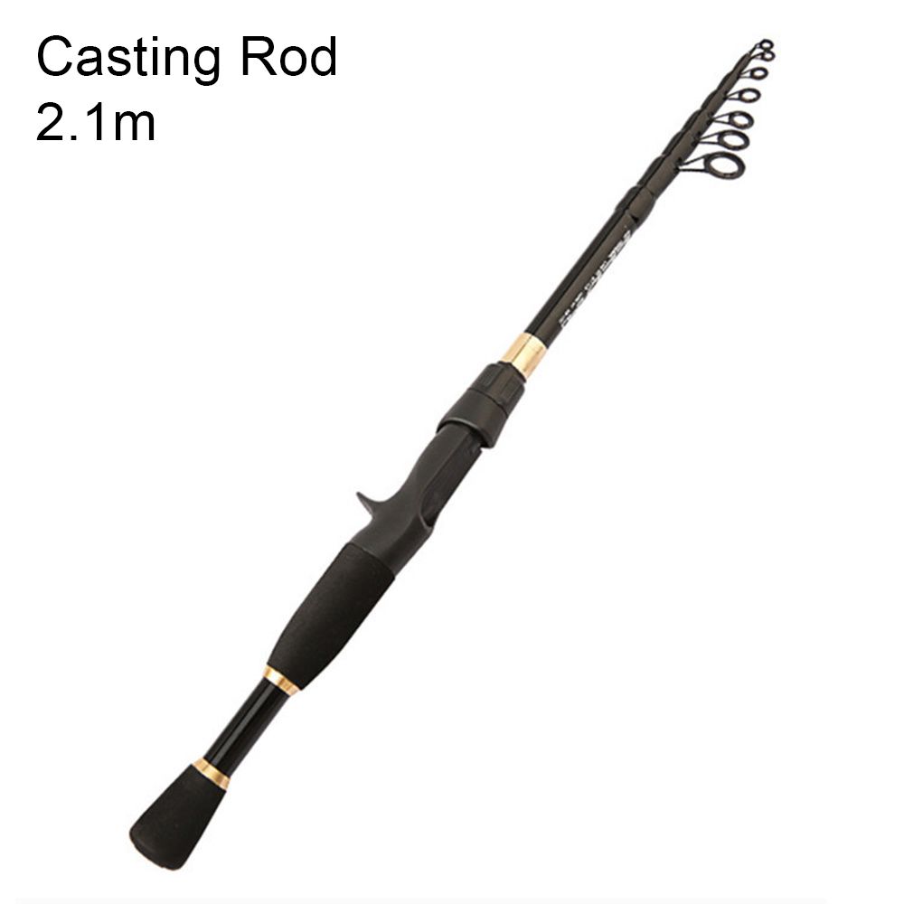 16m Mini Short Light Casting Spinning Ceramic Ring Carbon Fiber Lure Rods EVA Handle Fishing Equipment Fishing Rod: 2.1m Casting Rod