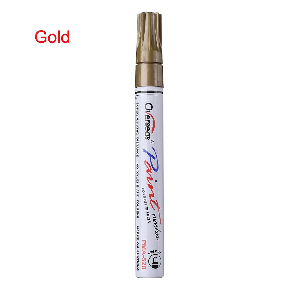 7 farben Universelle Wasserdichte dauerhaft Farbe Marker Stift Auto Reifenprofil Gummi Metall Graffiti Fettige Filzstift: Gold
