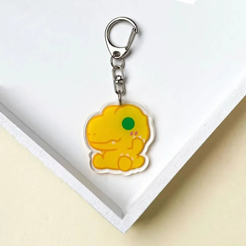 Digimon Agumon Gabumon animación periférica llavero acrílico estudiante bolso escolar accesorios lindo pareja colgante al por mayor