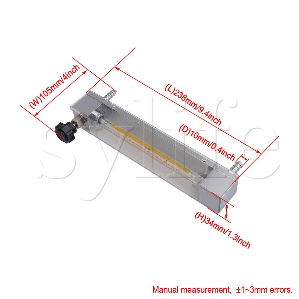 LZB-4 1-10L/h Water Liquid Oil Flow Meter Flowmeter with Control Valve Metal Input Outlet Connector