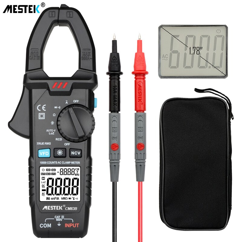 MESTEK True RMS Klemme Meter Zange Amperemeter Professionelle Auto reparatur Digital Multimeter DC AC Strom Volt Temp Kondensator Tester