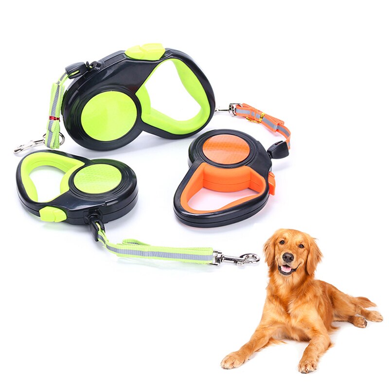 3/5/8M Retractable Dog Leash Reflective Nylon Pet Leads Extending Walking Dog Traction Rope Outdoor Pet Running Safety Rope