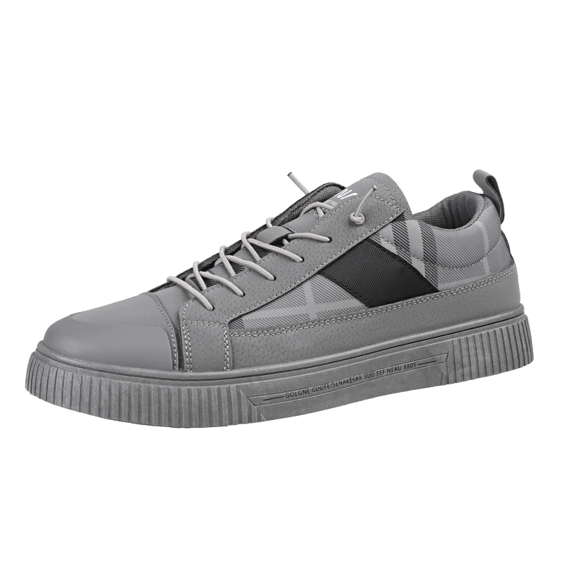 Heren casual schoenen zomer heren canvas schoenen ademend klassiek plat heren merk schoenen sneakers voor heren: Grijs / 41