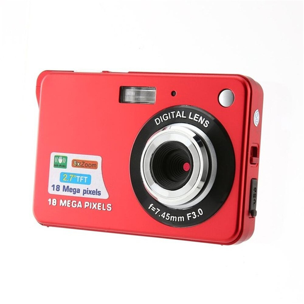 Portable Digital Camera 2.7 Inch Ultra-thin 18 MP Hd Digital Camera For Children Students Camera Video Camera Birthday Best: Red