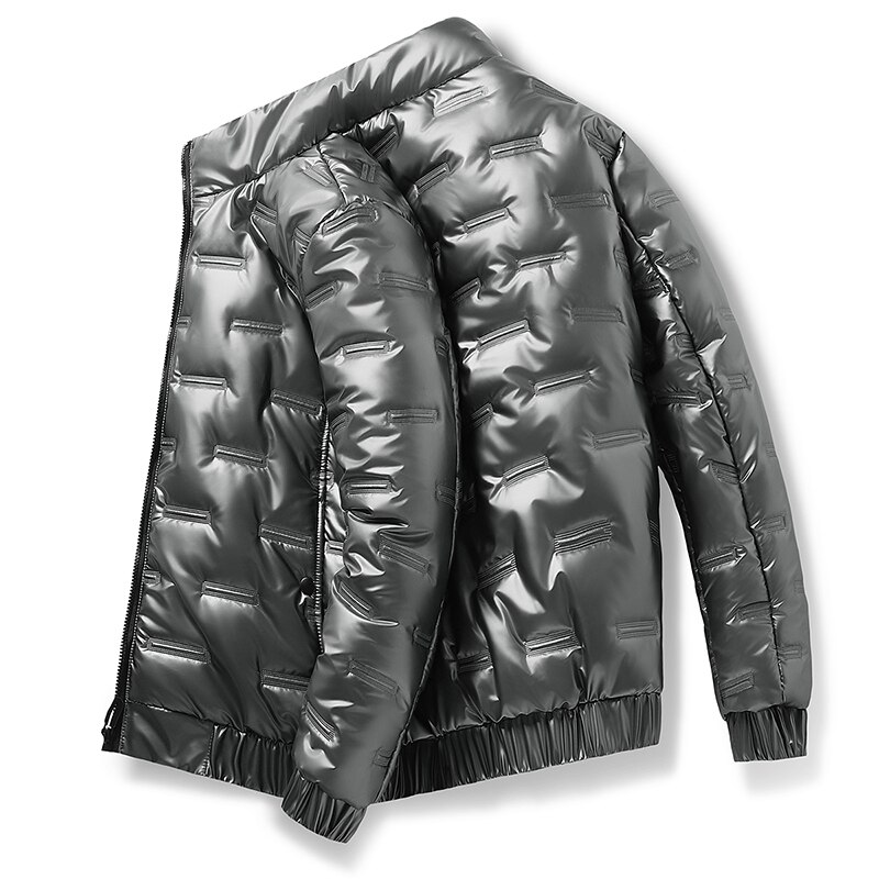 2022 Winter Heren Parka Jassen Koreaanse Mode Glossy Jas Mannen Dikke Fleece Casual Warm Hooded Uitloper Losse Kleding