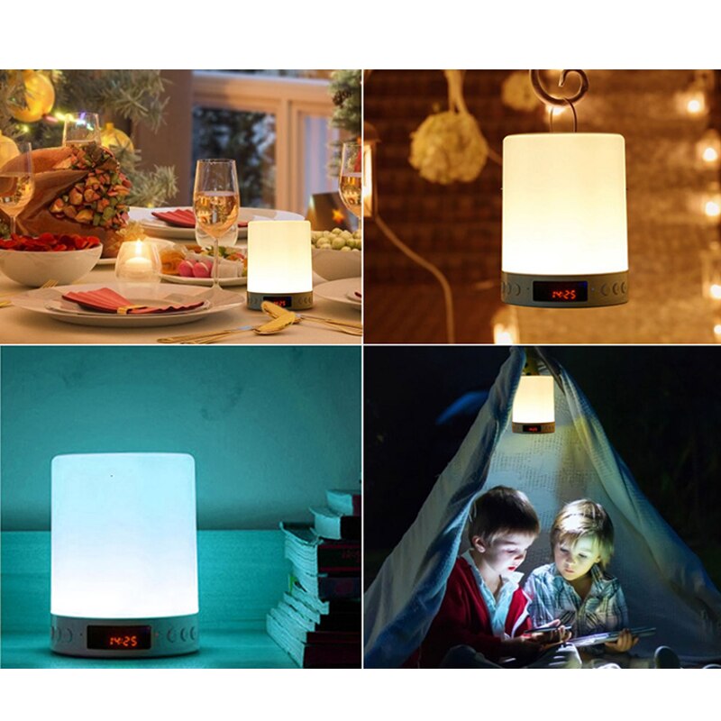 Altoparlante portatile senza fili Bluetooth Mini Player Touch Pat Light lampada da comodino a LED colorata a luce notturna per dormire meglio