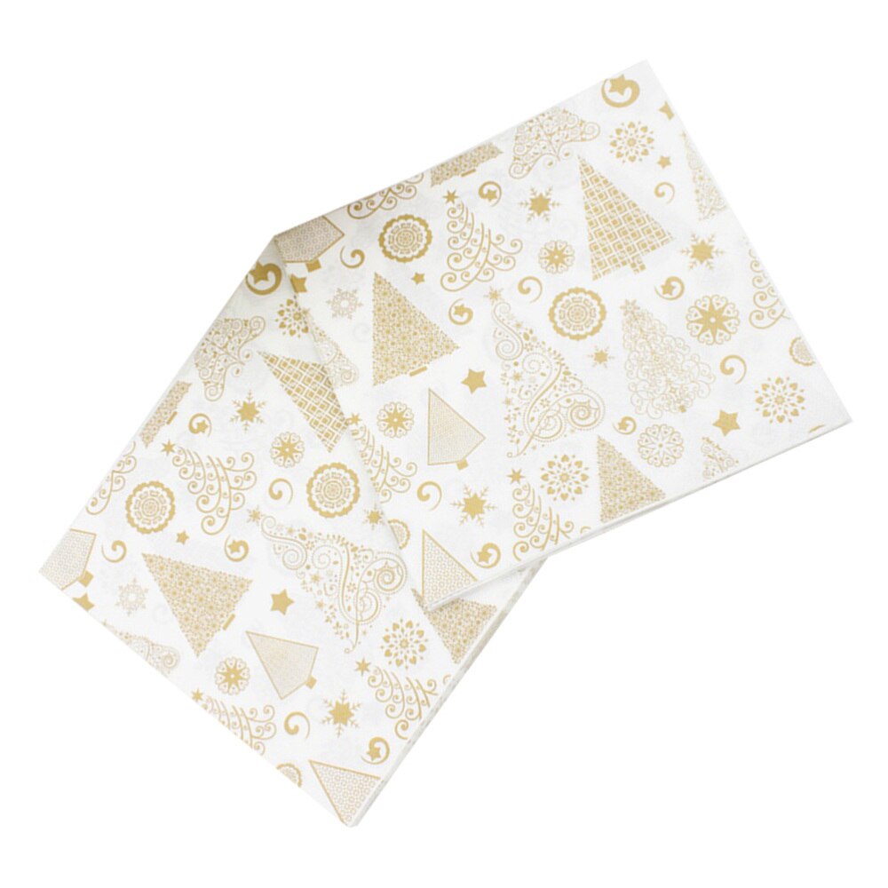 20 Stuks Gedrukt Kerst Servetten Xmas Tree Patroon Houtpulp Tissue Diner Servetten Verjaardagsfeestje Gunsten Supplies