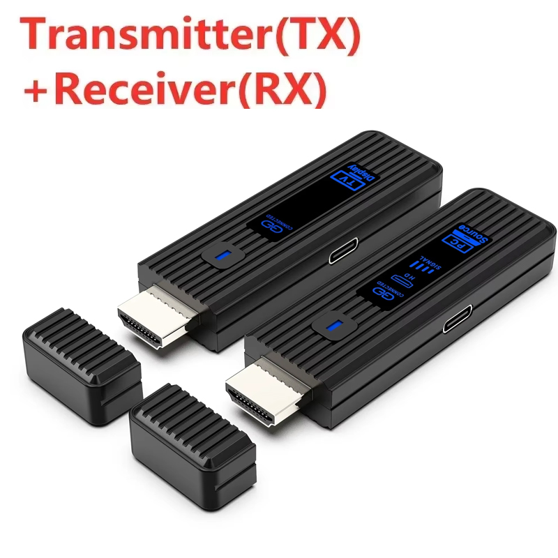 1080P 50M Draadloze HDMI-compatibele Extender Video Zender Ontvanger Adapter TV Stick voor Camera Laptop PC naar TV Projector: Oranje
