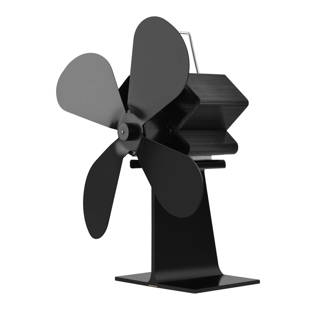 Ventilador de lareira com 4 lâminas, ventilador movido a calor, queimador de madeira, eco amigável, casa silenciosa, distribuição de calor, economia de combustível
