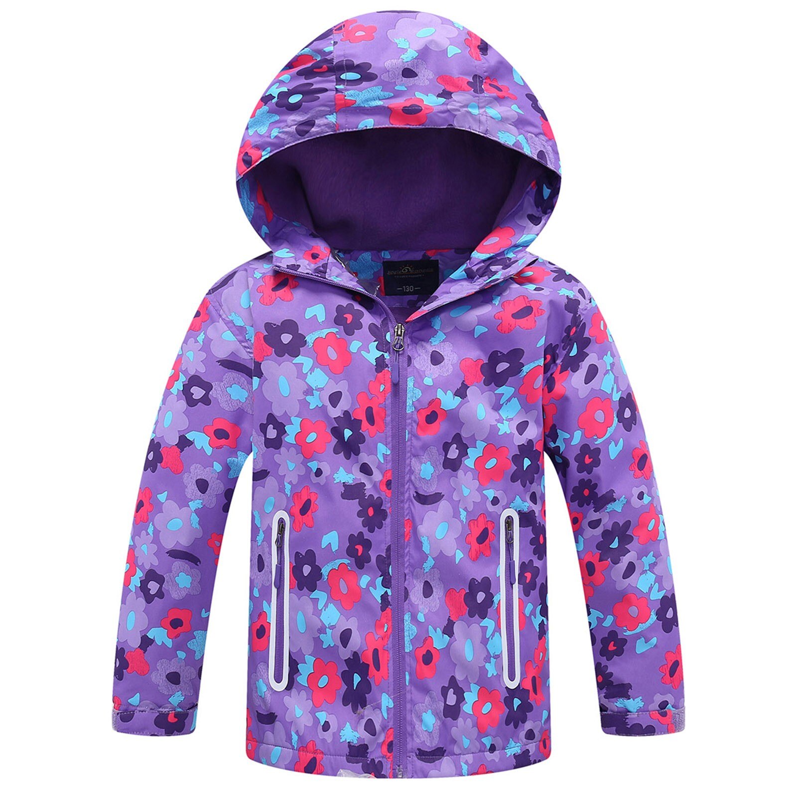 Abbigliamento per bambini giacche per ragazzi cerniera con cappuccio per bambini impermeabile cappotto con stampa floreale per bambini cappotto per neonato cappotto caldo per bambini: 5-6 Years