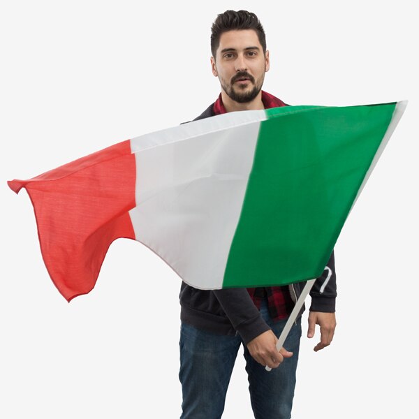 Italiaanse Vlag Met Pole (90X60 Cm)