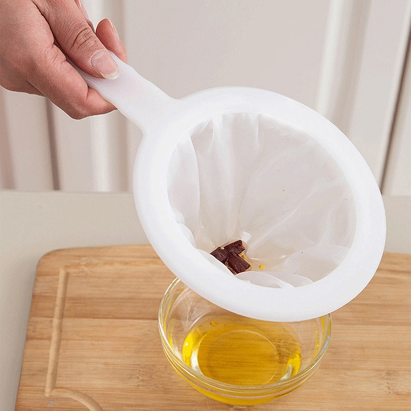 Kaffe bomuldsfilter med håndtag genanvendelig stamme te pulp juice mad møtrik mælk filterpose hjemmelavet nyttigt værktøj  #25
