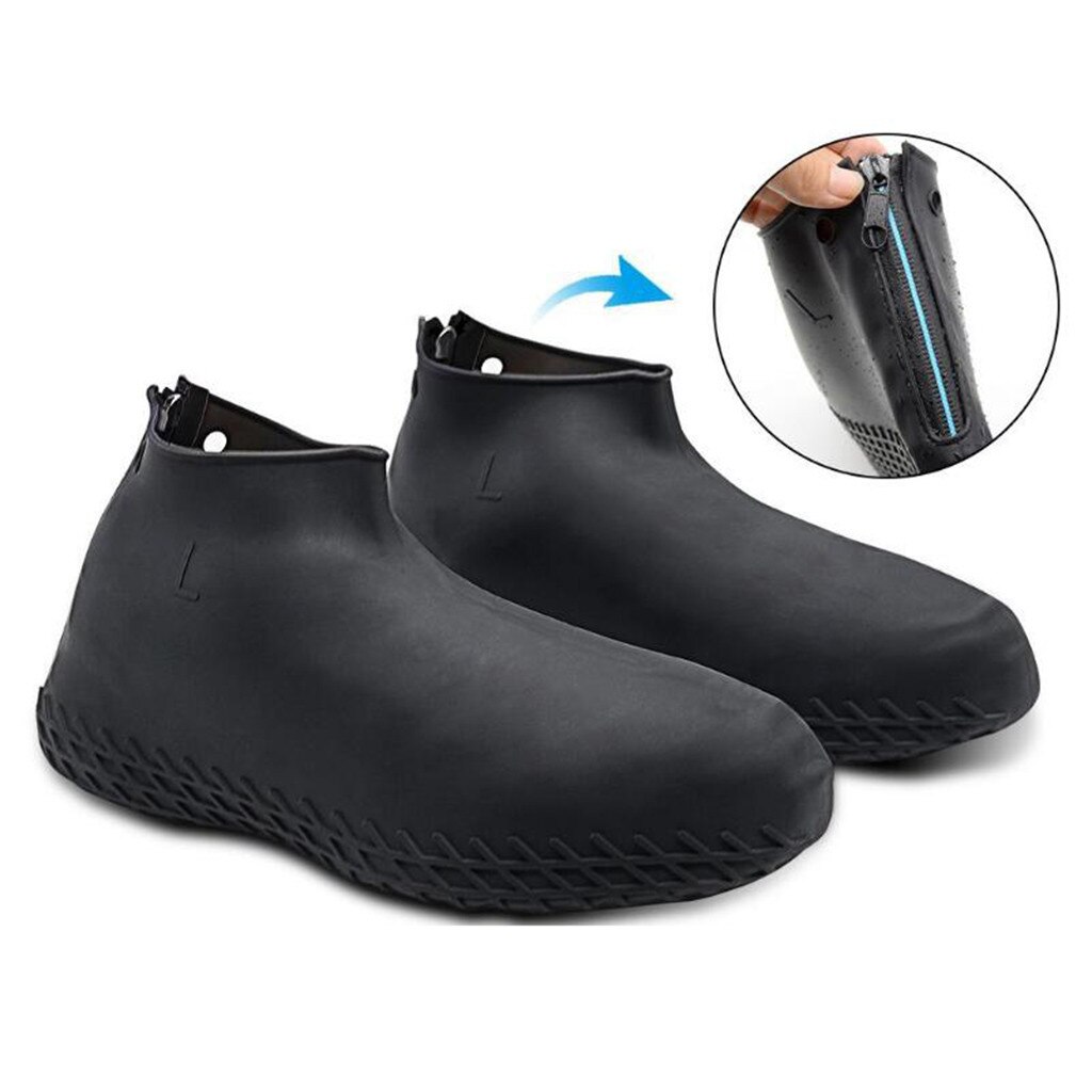 Waterdichte rits Siliconen antislip schoen Cover Outdoor Regendicht Wandelen Skid-proof slijtvaste Schoen Covers outdoor draagbare