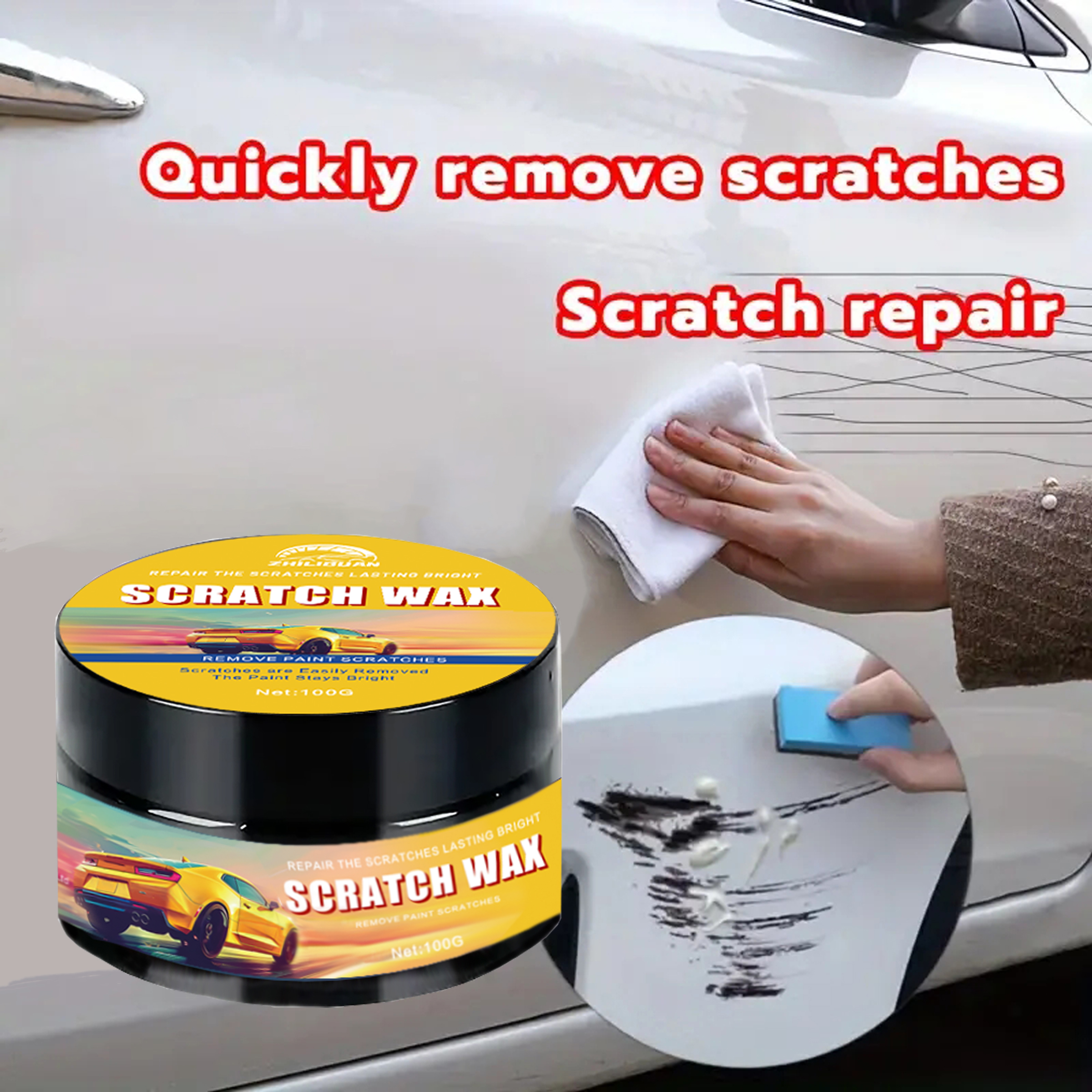 Scratch Repair Kit for Cars, Quick Scratch Removal, Restores Shine and Brightness on All Paint Surfaces, Universal Vehicle Use
