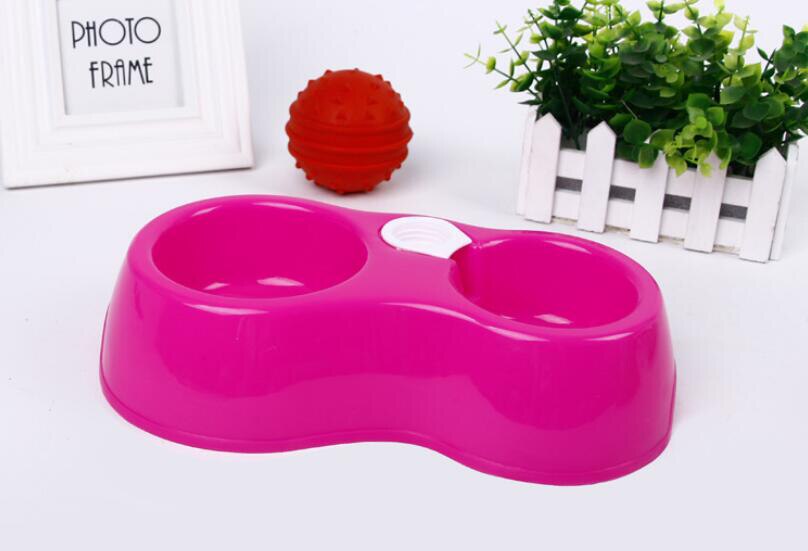 HIPET Dual Port Dog Cat Drinking Feeding Feeder Bowl Plastic Automatic Water Dispenser Pet Feeder Bowls Supplies: Purple